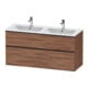 Duravit Meuble sous lavabo D-Neo 128x46,2 cm, 1 porte, 1 tiroir, noir/noisette naturel-1