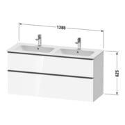 Duravit Meuble sous-lavabo D-Neo 128x46,2 cm, 1 porte, 1 tiroir, noir/Oeuf naturel-4