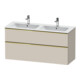Duravit Meuble sous lavabo D-Neo 128x46,2 cm, 1 porte, 1 tiroir, taupe mat-1