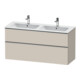 Duravit Meuble sous lavabo D-Neo 128x46,2 cm, 1 porte, 1 tiroir, Taupe mat-1
