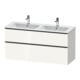 Duravit Meuble sous-lavabo D-Neo 128x46,2 cm, 1 tiroir, 1 porte, noir/blanc brillant-1