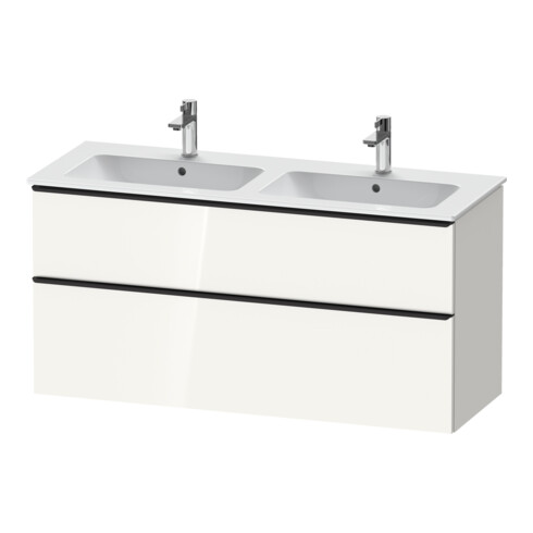 Duravit Meuble sous-lavabo D-Neo 128x46,2 cm, 1 tiroir, 1 porte, noir/blanc brillant