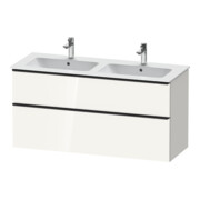 Duravit Meuble sous-lavabo D-Neo 128x46,2 cm, 1 tiroir, 1 porte, noir/blanc brillant-1