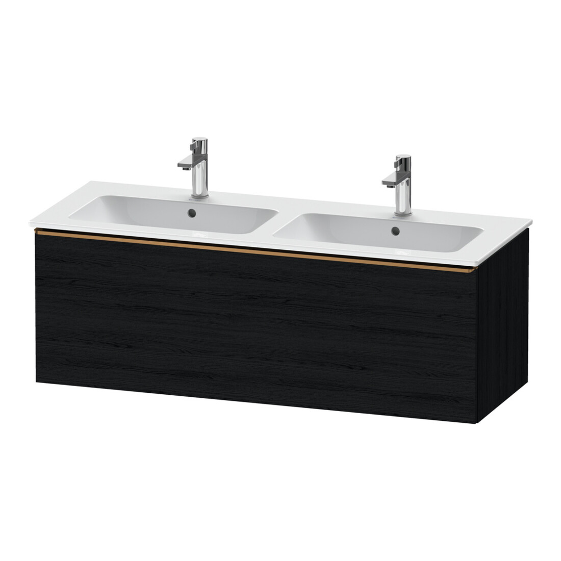 Duravit Meuble sous lavabo D-Neo 128x46,2x44 cm, 1 tiroir, chêne noir