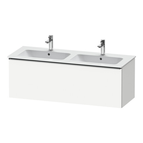 Duravit Meuble sous-lavabo D-Neo 128x46,2x44 cm, 1 tiroir, suspendu, blanc mat/bois
