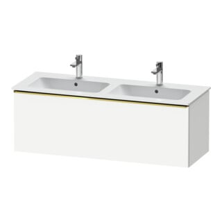 Duravit Meuble sous lavabo D-Neo 128x46,2x44 cm, 1 tiroir, wd, doré poli/blanc mat