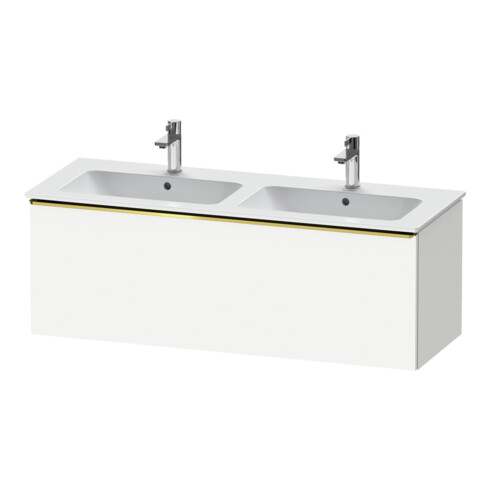 Duravit Meuble sous lavabo D-Neo 128x46,2x44 cm, 1 tiroir, wd, doré poli/blanc mat