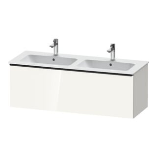 Duravit Meuble sous lavabo D-Neo 128x46,2x44 cm, 1 tiroir, wd, noir/blanc brillant