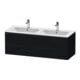 Duravit Meuble sous-lavabo D-Neo 128x46,2x44 cm, 1 tiroir, wd, noir/chêne sw-1