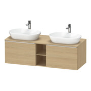 Duravit Meuble sous lavabo D-Neo 140x55 cm, 2 tiroirs, 1 porte, B bs, chr/chêne naturel-1