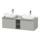 Duravit Meuble sous-lavabo D-Neo 140x55 cm, 2 tiroirs, 1 porte, B bs, noir/gris ma-1