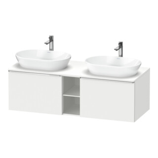Duravit Meuble sous-lavabo D-Neo 140x55 cm, 2 tiroirs, 1 porte, B double face, chr/blanc mat