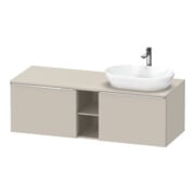 Duravit Meuble sous-lavabo D-Neo 140x55 cm, 2 tiroirs, 1 porte, B droite, chromé/taupe mat
