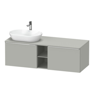 Duravit Meuble sous-lavabo D-Neo 140x55 cm, 2 tiroirs, 1 porte, B gauche, chrome/béton mat