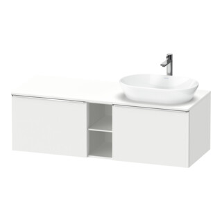 Duravit Meuble sous lavabo D-Neo 140x55 cm, 2 tiroirs, 1 porte, bec. droite, chr/blc ma