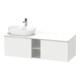 Duravit Meuble sous lavabo D-Neo 140x55 cm, 2 tiroirs, 1 porte, bec gauche, chromé/blanc mat-1