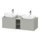 Duravit Meuble sous lavabo D-Neo 140x55 cm, 2 tiroirs, 1 porte, béton/chrome-1