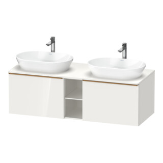 Duravit Meuble sous-lavabo D-Neo 140x55 cm, 2 tiroirs, 1 porte, blanc brillant