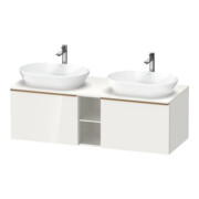 Duravit Meuble sous-lavabo D-Neo 140x55 cm, 2 tiroirs, 1 porte, blanc brillant