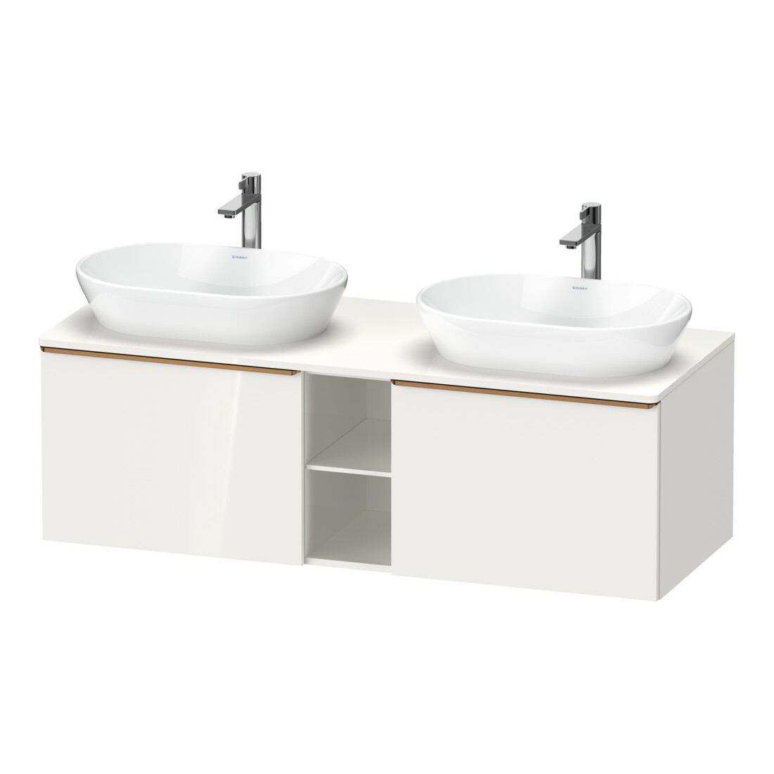 Duravit Meuble sous-lavabo D-Neo 140x55 cm, 2 tiroirs, 1 porte, blanc brillant