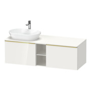 Duravit Meuble sous lavabo D-Neo 140x55 cm, 2 tiroirs, 1 porte, blanc brillant