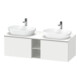 Duravit Meuble sous lavabo D-Neo 140x55 cm, 2 tiroirs, 1 porte, blanc brillant/acier mat-1