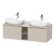 Duravit Meuble sous lavabo D-Neo 140x55 cm, 2 tiroirs, 1 porte, blanc brillant, bois brut-1