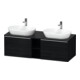 Duravit Meuble sous lavabo D-Neo 140x55 cm, 2 tiroirs, 1 porte, blanc brillant/chêne noir-1