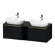 Duravit Meuble sous lavabo D-Neo 140x55 cm, 2 tiroirs, 1 porte, blanc brillant/noir mat-1