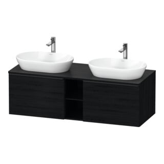 Duravit Meuble sous lavabo D-Neo 140x55 cm, 2 tiroirs, 1 porte, blanc brillant/noir mat