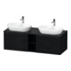Duravit Meuble sous lavabo D-Neo 140x55 cm, 2 tiroirs, 1 porte, blanc brillant/noir mat-1