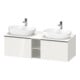 Duravit Meuble sous-lavabo D-Neo 140x55 cm, 2 tiroirs, 1 porte, blanc brillant / noir mat-1