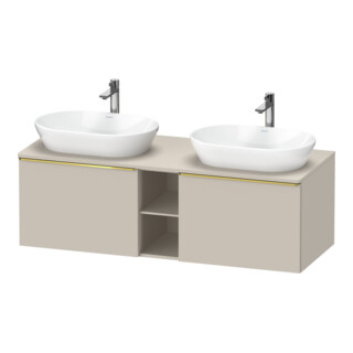 Duravit Meuble sous-lavabo D-Neo 140x55 cm, 2 tiroirs, 1 porte, blanc brillant/poussière mat