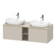 Duravit Meuble sous-lavabo D-Neo 140x55 cm, 2 tiroirs, 1 porte, blanc brillant/poussière mat-1