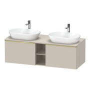 Duravit Meuble sous-lavabo D-Neo 140x55 cm, 2 tiroirs, 1 porte, blanc brillant/poussière mat