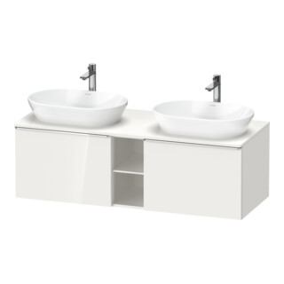 Duravit Meuble sous lavabo D-Neo 140x55 cm, 2 tiroirs, 1 porte, blanc/chrome brillant