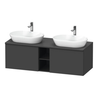Duravit Meuble sous lavabo D-Neo 140x55 cm, 2 tiroirs, 1 porte, blanc/Grap ma
