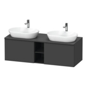Duravit Meuble sous lavabo D-Neo 140x55 cm, 2 tiroirs, 1 porte, blanc/Grap ma