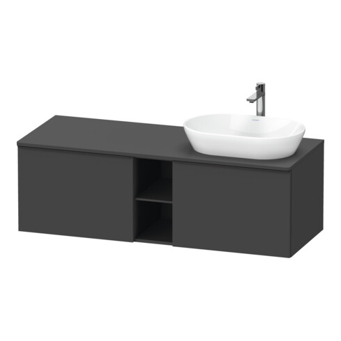 Duravit Meuble sous-lavabo D-Neo 140x55 cm, 2 tiroirs, 1 porte, blanc/Grap ma