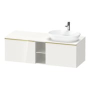 Duravit Meuble sous-lavabo D-Neo 140x55 cm, 2 tiroirs, 1 porte, blanc laqué brillant-1