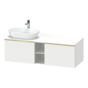 Duravit Meuble sous-lavabo D-Neo 140x55 cm, 2 tiroirs, 1 porte, blanc laqué poli