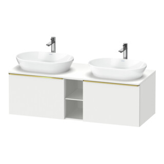 Duravit Meuble sous-lavabo D-Neo 140x55 cm, 2 tiroirs, 1 porte, blanc laqué/polyester
