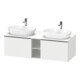 Duravit Meuble sous lavabo D-Neo 140x55 cm, 2 tiroirs, 1 porte, blanc mat/bois noir-1