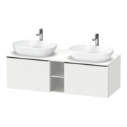 Duravit Meuble sous lavabo D-Neo 140x55 cm, 2 tiroirs, 1 porte, blanc mat/bois noir-1