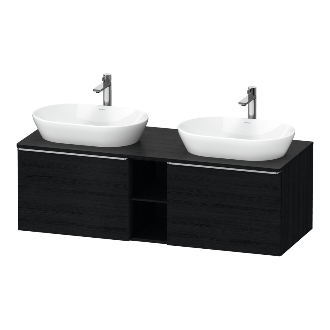 Duravit Meuble sous lavabo D-Neo 140x55 cm, 2 tiroirs, 1 porte, blanc mat/éclat blanc