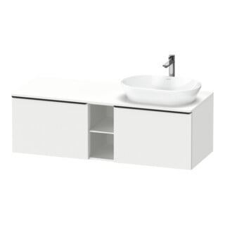 Duravit Meuble sous-lavabo D-Neo 140x55 cm, 2 tiroirs, 1 porte, blanc/noir mat