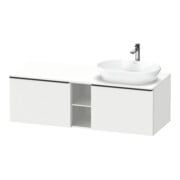 Duravit Meuble sous-lavabo D-Neo 140x55 cm, 2 tiroirs, 1 porte, blanc/noir mat
