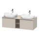 Duravit Meuble sous lavabo D-Neo 140x55 cm, 2 tiroirs, 1 porte, blanc/taupe mat-1
