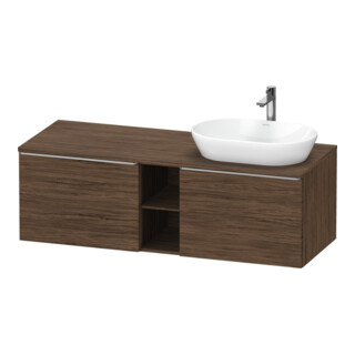 Duravit Meuble sous-lavabo D-Neo 140x55 cm, 2 tiroirs, 1 porte, chêne foncé