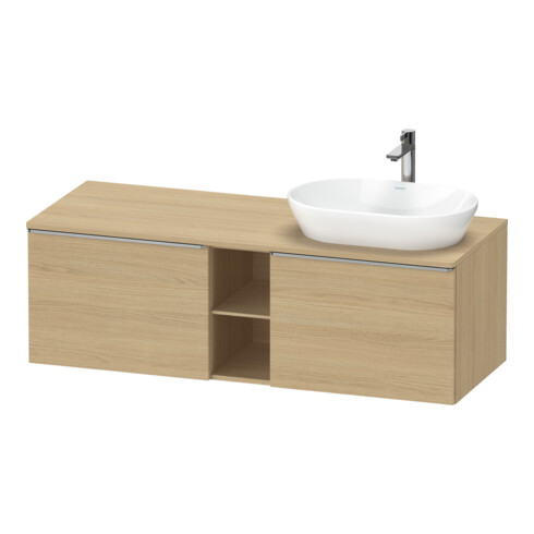 Duravit Meuble sous lavabo D-Neo 140x55 cm, 2 tiroirs, 1 porte, chêne naturel